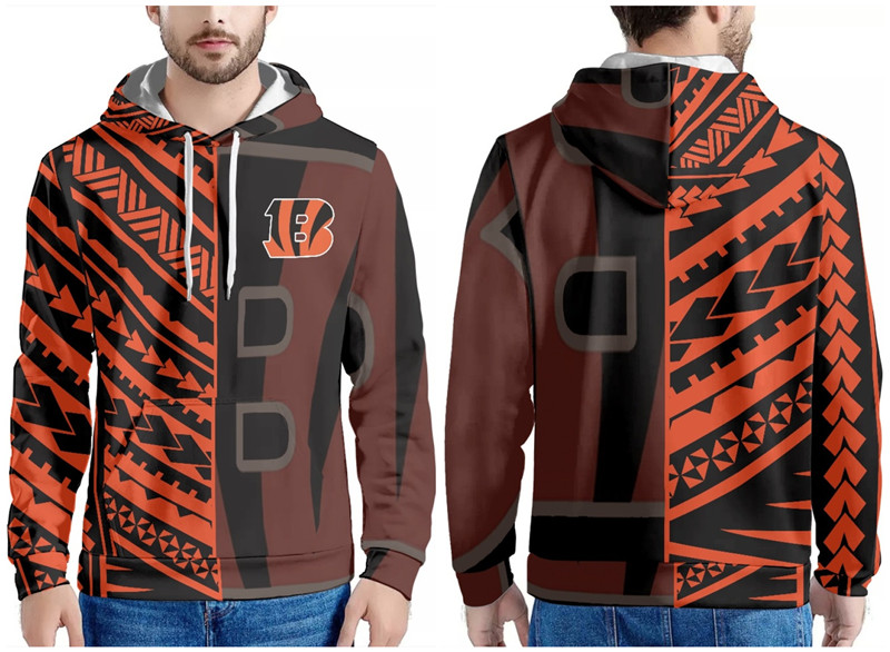 Men's Cincinnati Bengals Orange/Black Pullover Hoodie